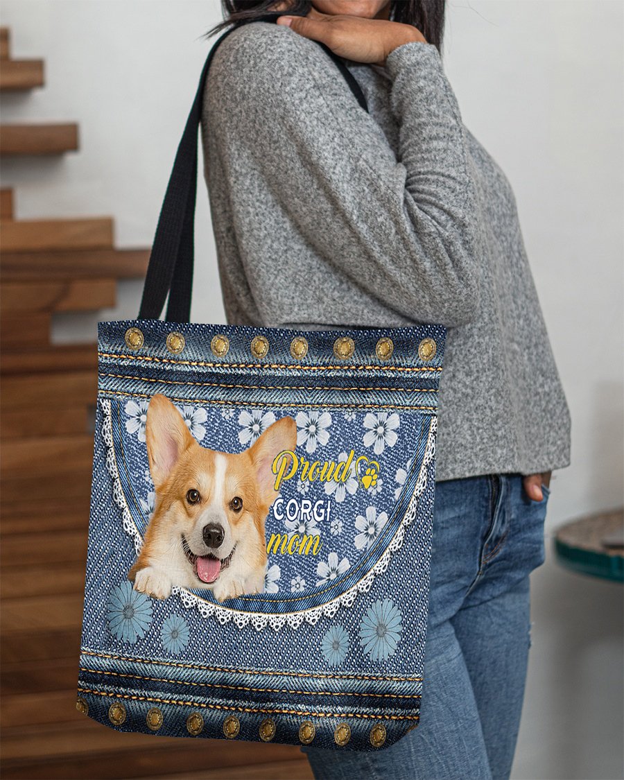 Pround Corgi mom-Cloth Tote Bag