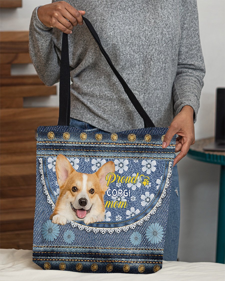 Pround Corgi mom-Cloth Tote Bag