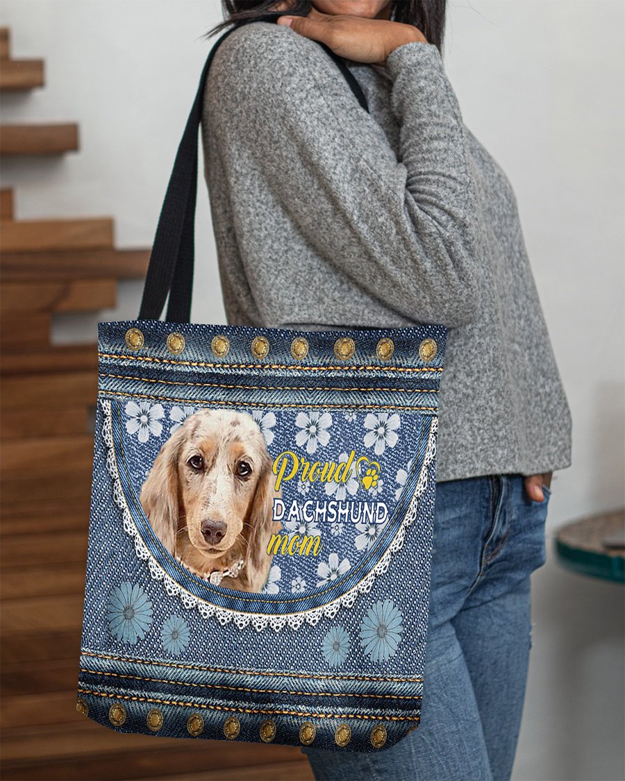 Pround Dachshund mom-Cloth Tote Bag