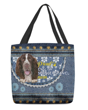 Pround English Springer Spaniel mom-Cloth Tote Bag