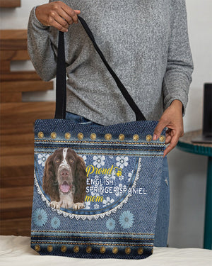 Pround English Springer Spaniel mom-Cloth Tote Bag