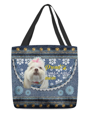 Pround Lhasa Apso mom-Cloth Tote Bag