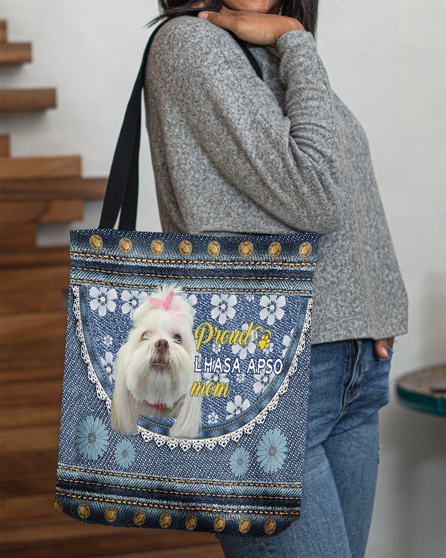 Pround Lhasa Apso mom-Cloth Tote Bag