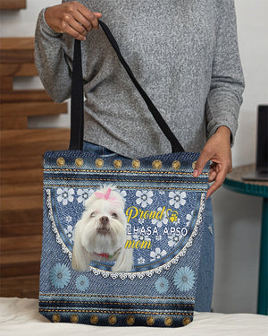 Pround Lhasa Apso mom-Cloth Tote Bag