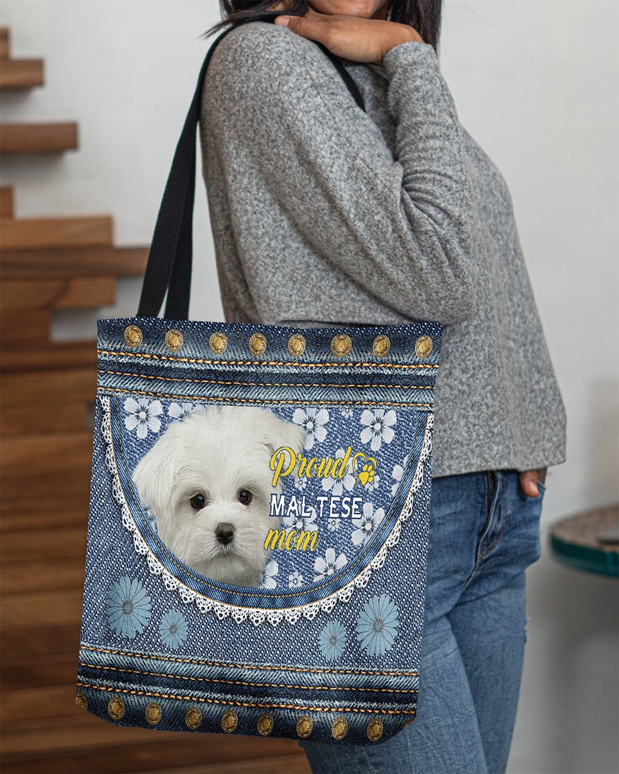 Pround Maltese mom-Cloth Tote Bag