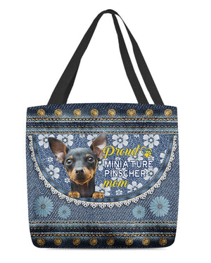 Pround Miniature pinscher mom-Cloth Tote Bag