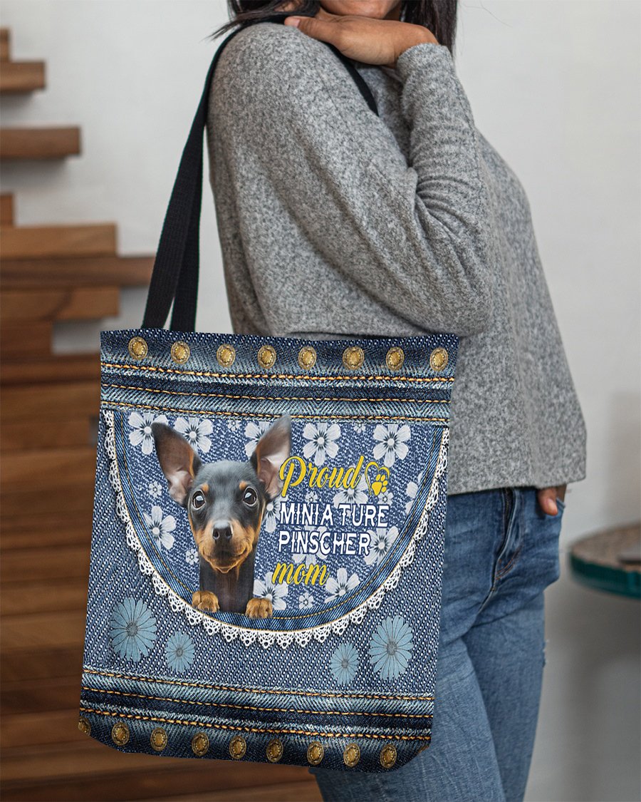 Pround Miniature pinscher mom-Cloth Tote Bag