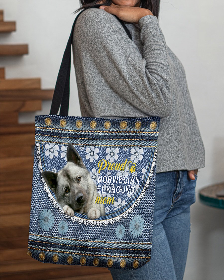 Pround Norwegian Elkhound mom-Cloth Tote Bag