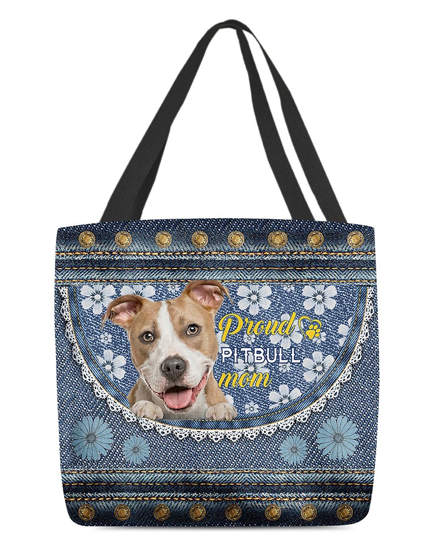 Pround Pitbull mom-Cloth Tote Bag