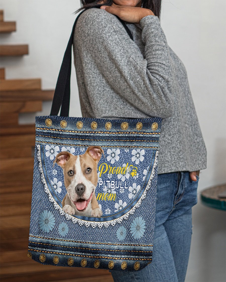 Pround Pitbull mom-Cloth Tote Bag