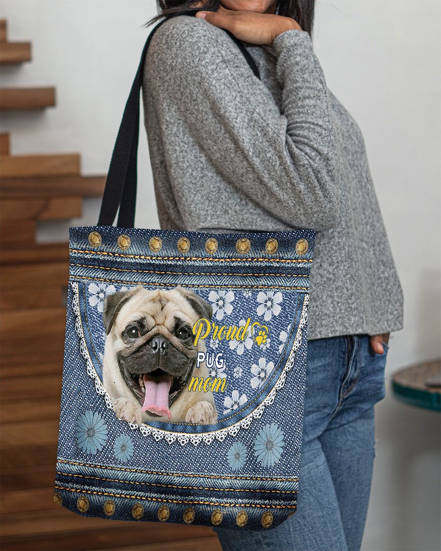 Pround Pug mom-Cloth Tote Bag