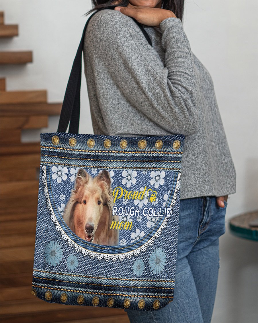 Pround Rough Collie mom-Cloth Tote Bag