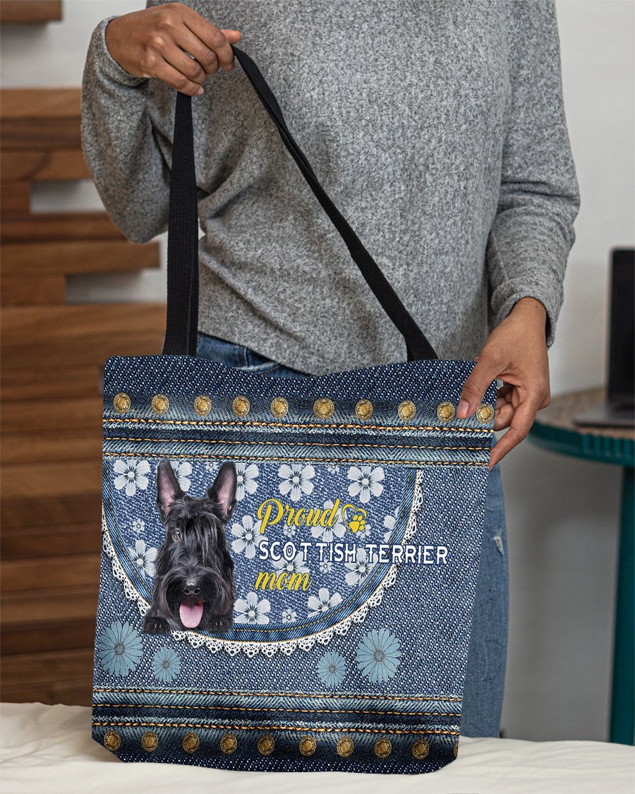 Pround Scottish Terrier mom-Cloth Tote Bag