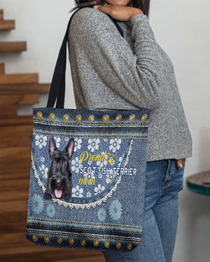 Pround Scottish Terrier mom-Cloth Tote Bag