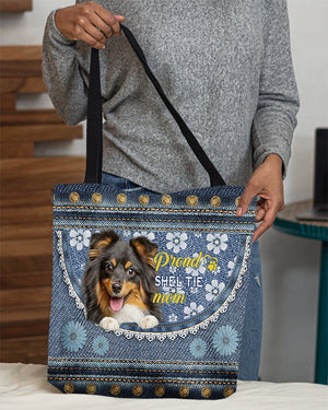 Pround Sheltie mom-Cloth Tote Bag