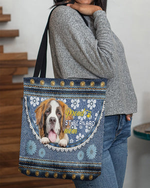 Pround St bernard mom-Cloth Tote Bag