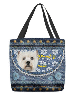 Pround Westie mom-Cloth Tote Bag