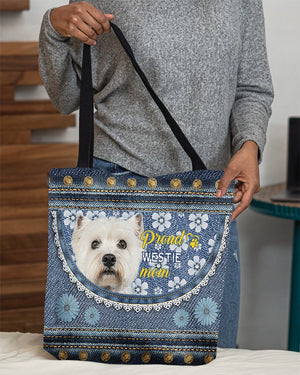 Pround Westie mom-Cloth Tote Bag