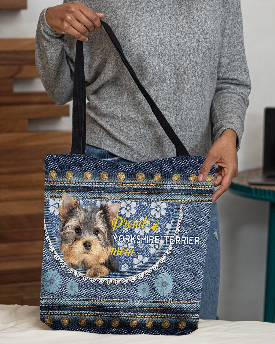 Pround Yorkshire terrier mom-Cloth Tote Bag
