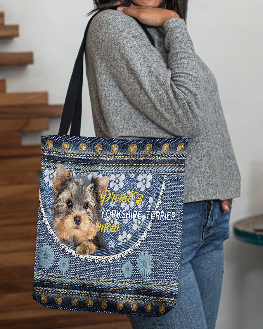 Pround Yorkshire terrier mom-Cloth Tote Bag