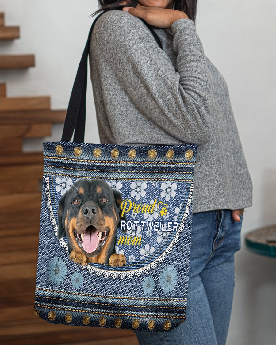 Pround rottweiler1 mom-Cloth Tote Bag