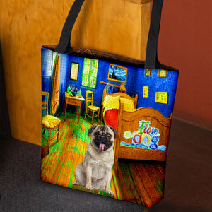 Pug in the bedroom-Cloth Tote Bag