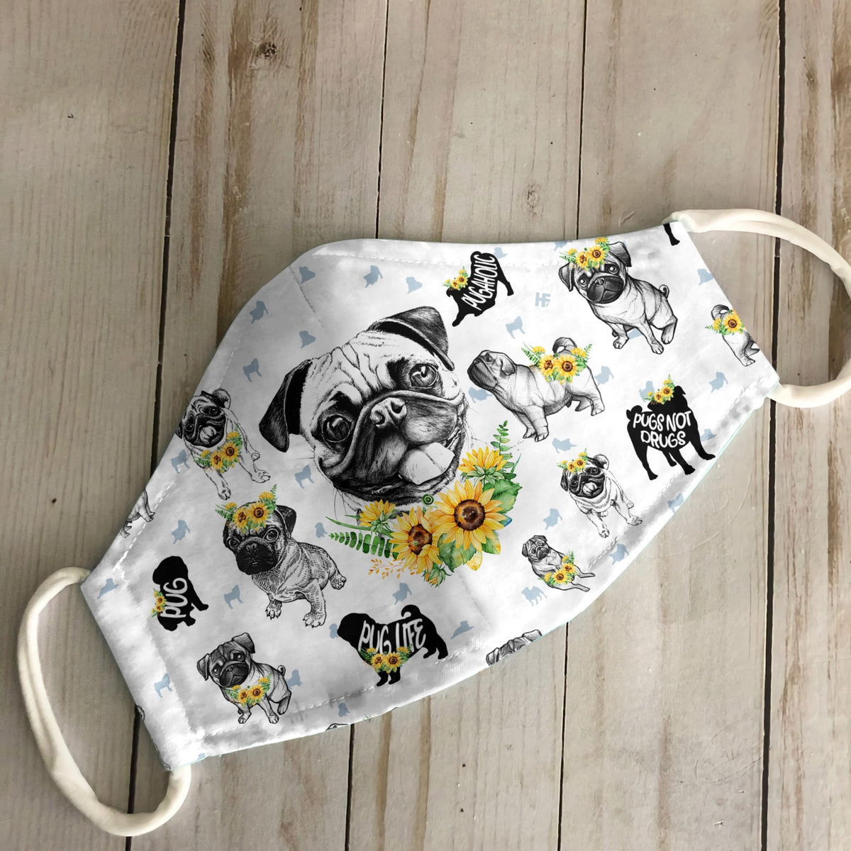 Pug Sunflower EZ07 2206 Face Mask