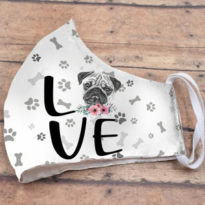 Pug Dog Love EZ01 2504 Face Mask