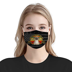 Pug Dog Mostly Peace Love And Light American Flag EZ17 3005 Face Mask