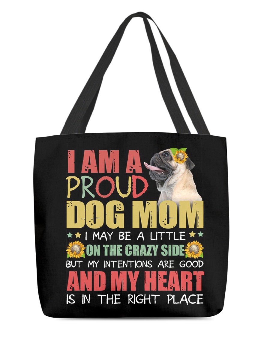 Pug-Right Place-Cloth Tote Bag