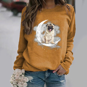 Pug -Sit On The Moon- Premium Sweatshirt