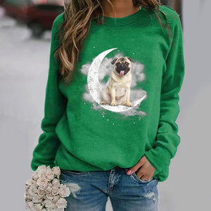 Pug -Sit On The Moon- Premium Sweatshirt