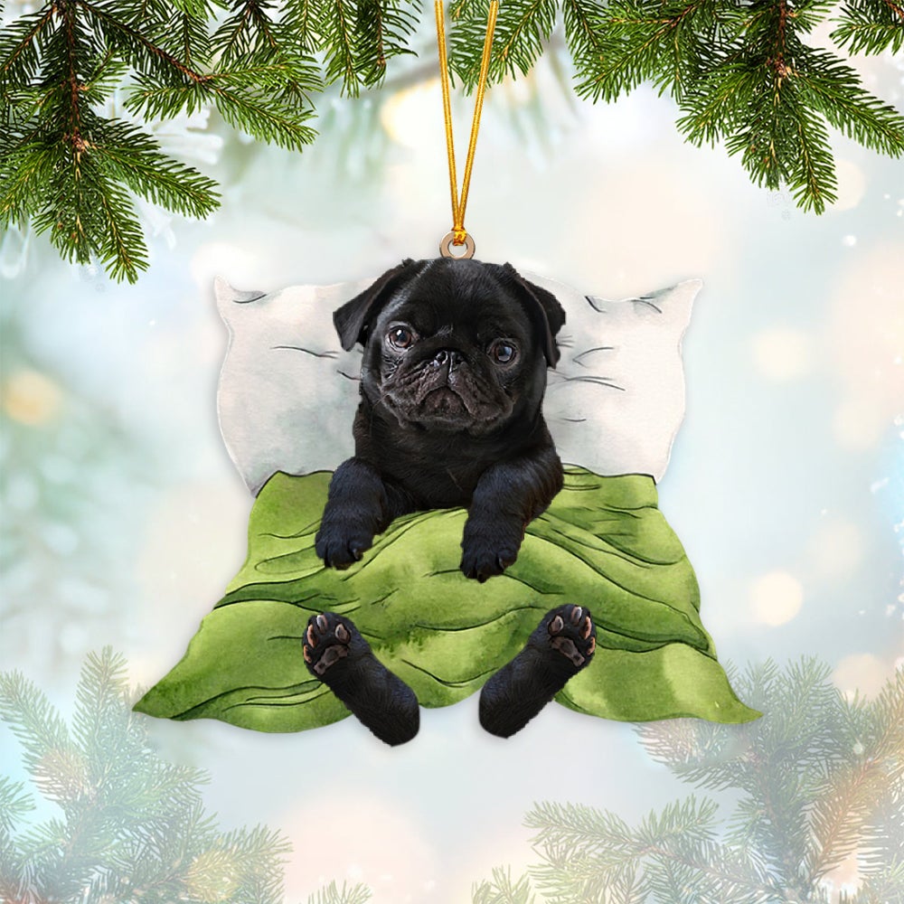 Pug-Sleep time Two Sides Ornament