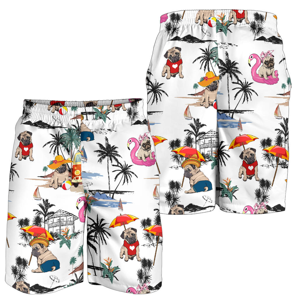 Pug-Summer Beach Mens Shorts