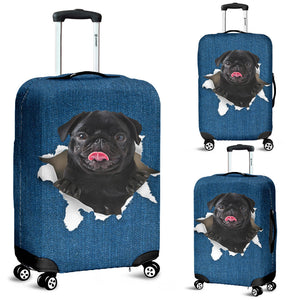 Pug-Torn Paper Luggage Covers