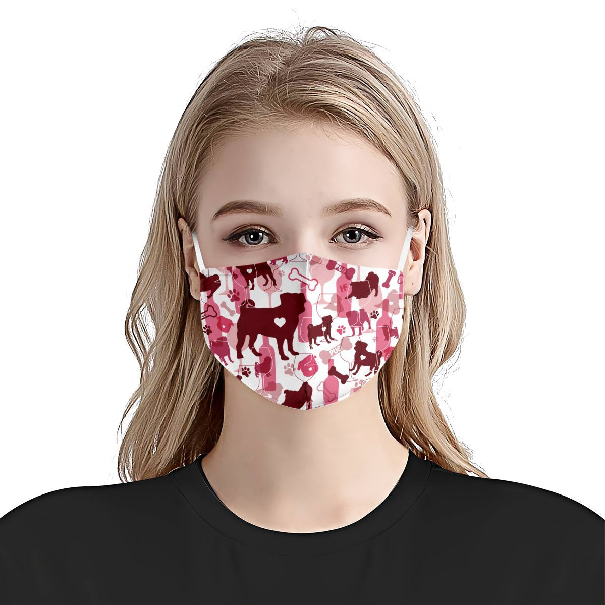 Pug &amp; Wine Pattern EZ07 2707 Face Mask