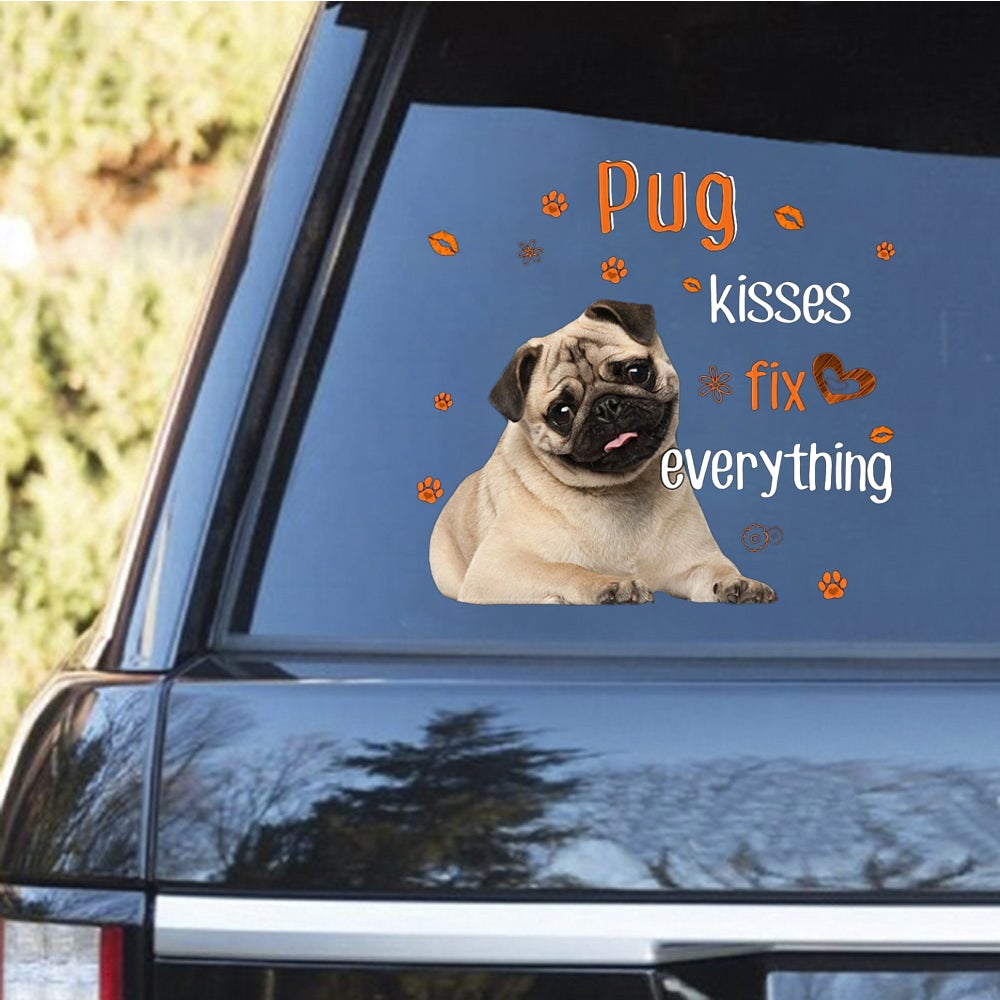 Pug 1-Kiss Fix Everything Decal