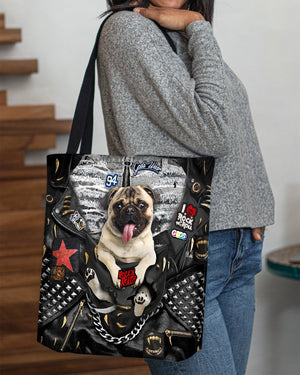 Pug1-Rock Dog-Cloth Tote Bag