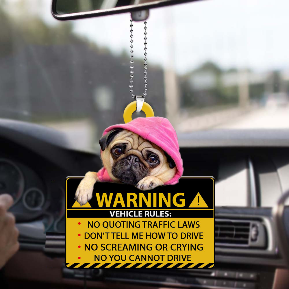 Pug1-Vehicle Rules Two Side Ornament