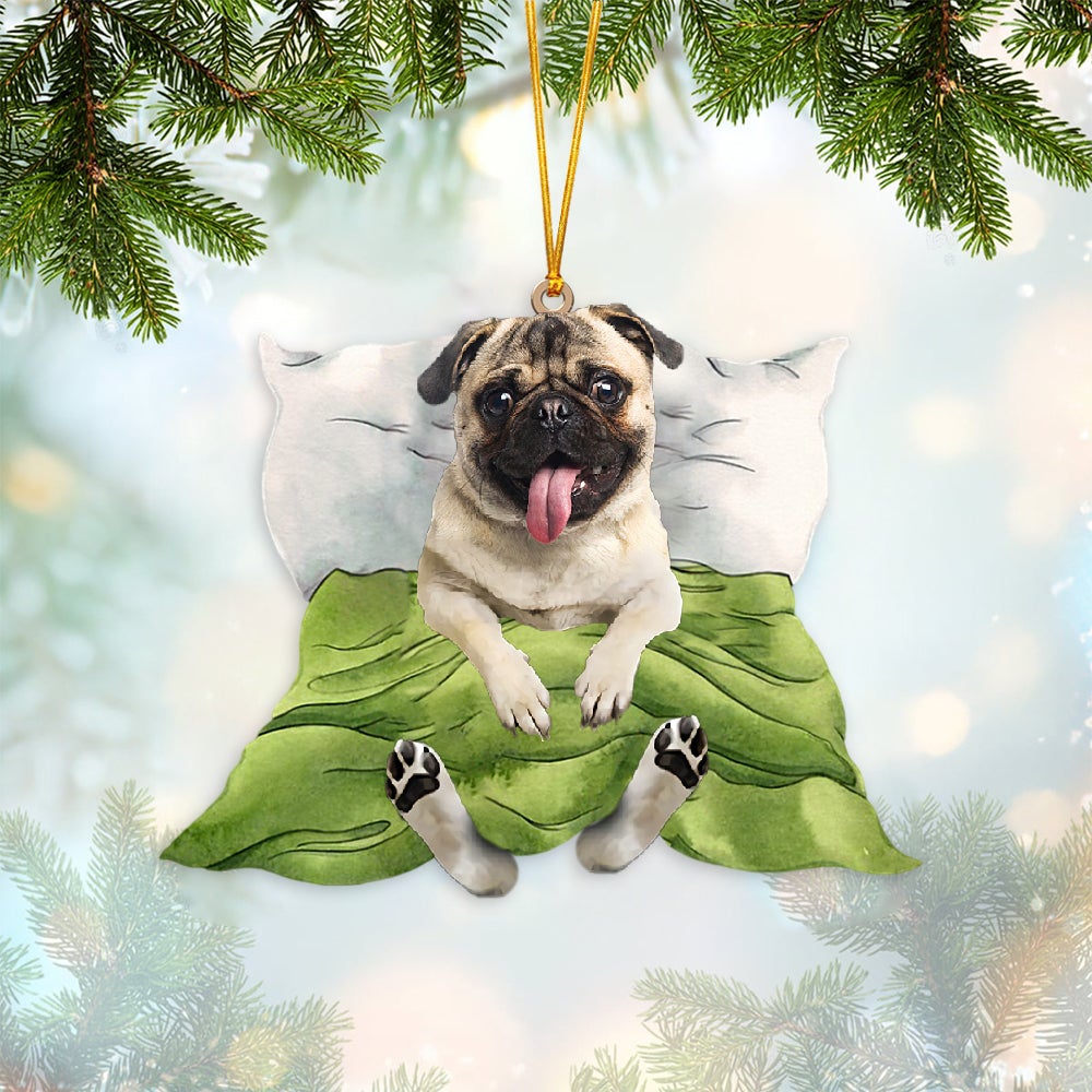 Pug 2-Sleep time Two Sides Ornament