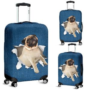 Pug2-Torn Paper Luggage Covers