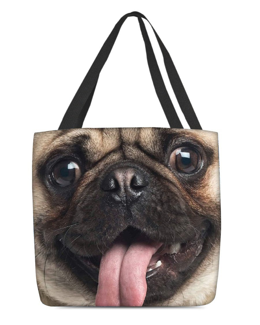 Pug 2 Face-Cloth Tote Bag