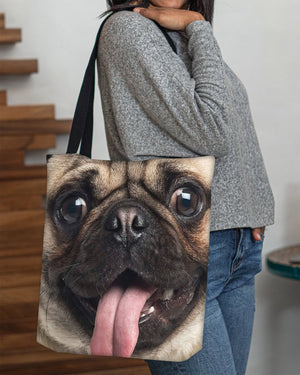 Pug 2 Face-Cloth Tote Bag