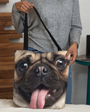 Pug 2 Face-Cloth Tote Bag