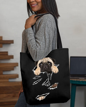 Cracks-Pug-Cloth Tote Bag