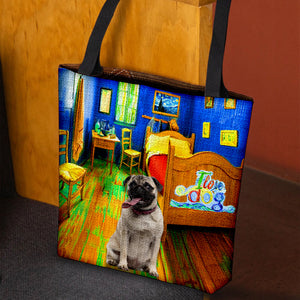 Pug in the bedroom 2-Cloth Tote Bag