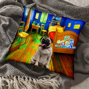 Pug 3 In the Bedroom-Pillow Case