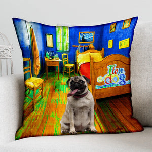 Pug 3 In the Bedroom-Pillow Case