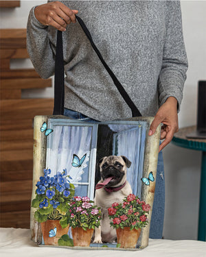 Pug 3 Today I Choose Joy-Cloth Tote Bag