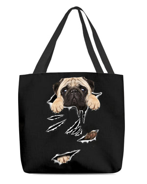 Cracks-Pug-Cloth Tote Bag